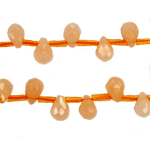 DYED JADE FACETED TEARDROP SD 6X9MM LIGHT ORANGE